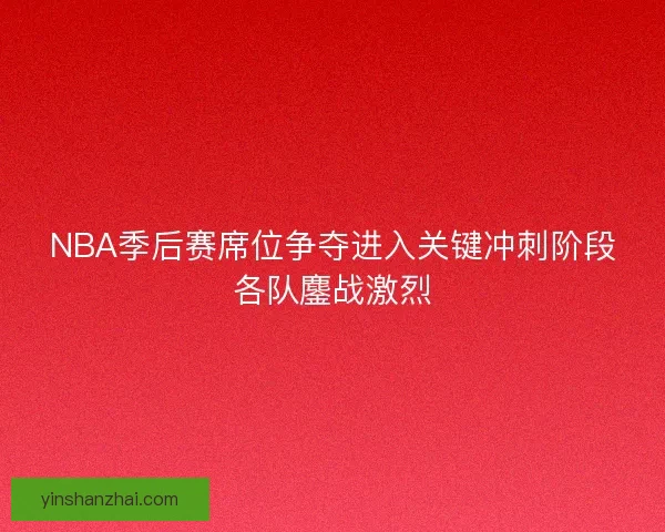 NBA季后赛席位争夺进入关键冲刺阶段各队鏖战激烈 NBA季后赛席位争夺进入关键冲刺阶段各队鏖战激烈