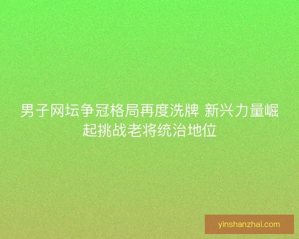 男子网坛争冠格局再度洗牌 新兴力量崛起挑战老将统治地位