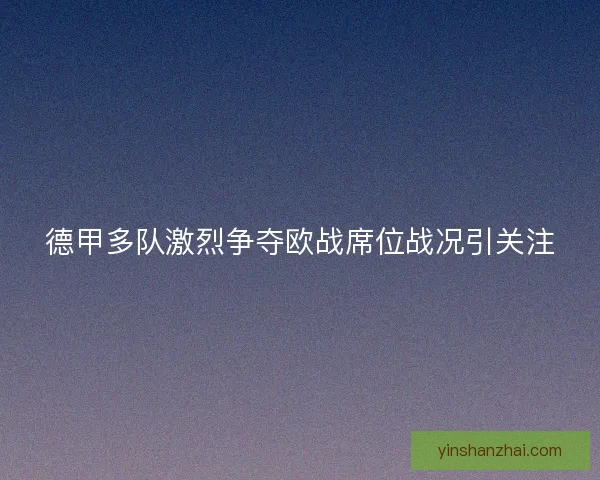 德甲多队激烈争夺欧战席位战况引关注